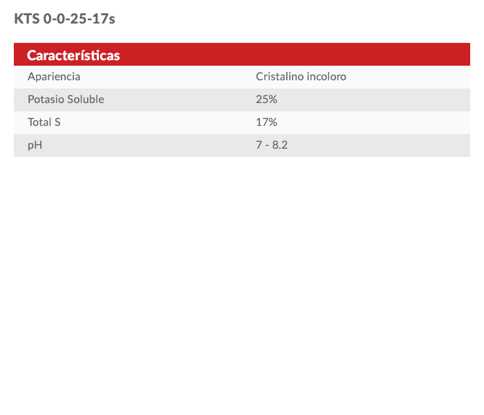 Propiedades tiosulfato de potasio